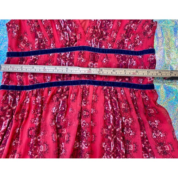 Abercrombie & Fitch Babydoll Red Floral Y2K Mini Dress Valentines Day Womens S - Picture 9 of 11